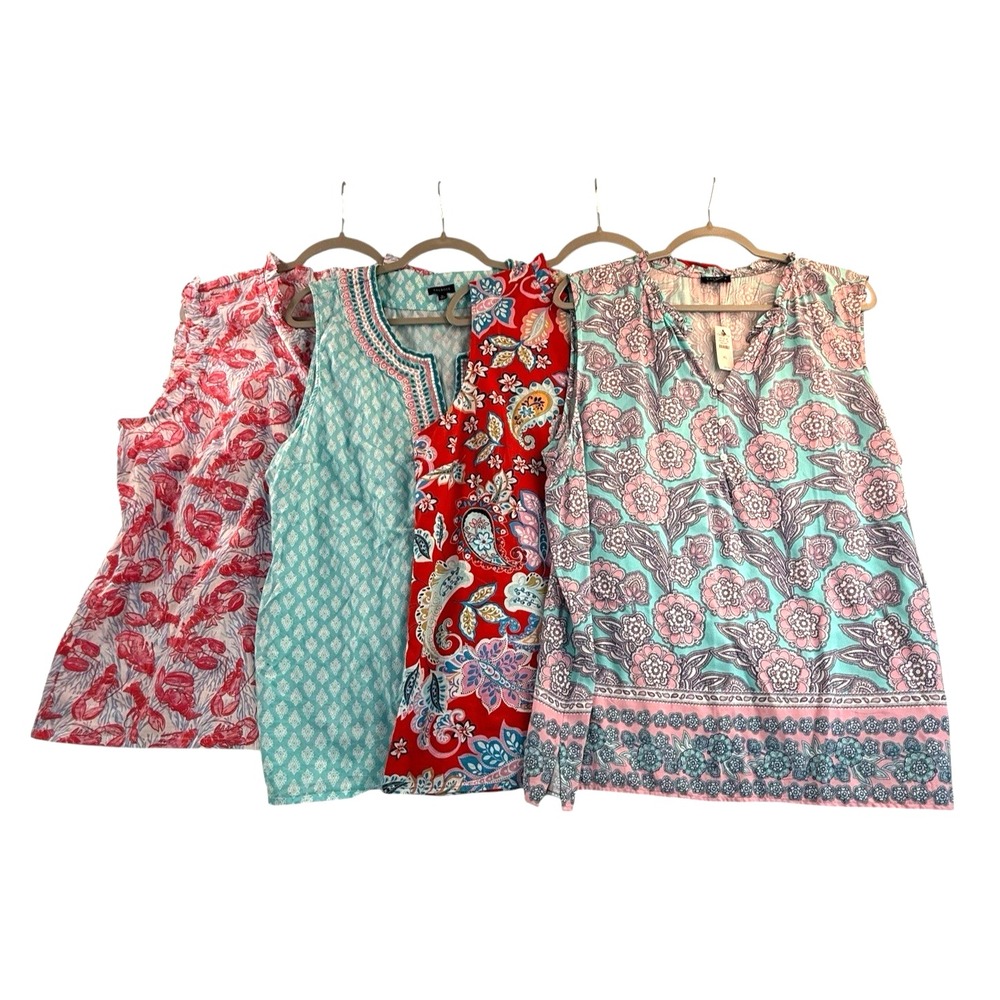 Talbots Bundle Sleeveless Cotton Tops Shirts - SZ XL - 2 NWT - 4 Pieces - Picture 3 of 15